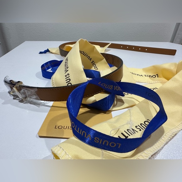 Louis Vuitton Brown and Gold Belt